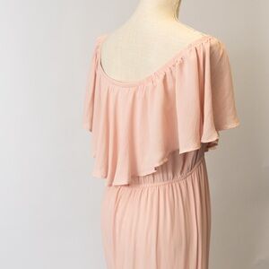 Venus Blush Off the Shoulder Maxi Dress